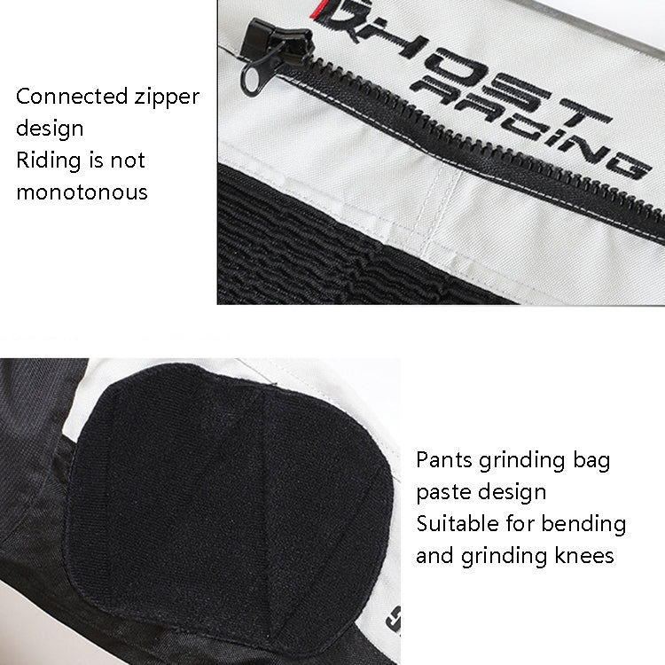 GHOST RACING GR-K06 Motorcycle Riding Trousers Racing Motorcycle Anti-Fall Windproof Keep Warm Pants, Size: L(Grey) Eurekaonline