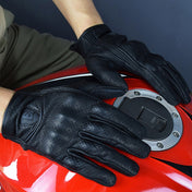 GHOST RACING GR-ST06 Breathable Touch Screen Motorcycle Riding Leather Gloves Anti-Fall Locomotive Gloves, Size: M(Black) Eurekaonline