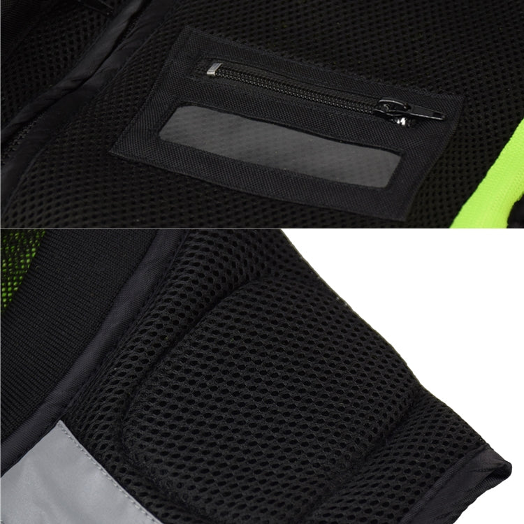 GHOST RACING GR-Y06 Motorcycle Riding Vest Safety Reflective Vest, Size: L(Black) Eurekaonline