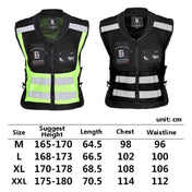 GHOST RACING GR-Y06 Motorcycle Riding Vest Safety Reflective Vest, Size: L(Black) Eurekaonline