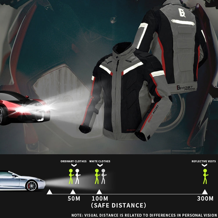 GHOST RACING GR-Y07 Motorcycle Cycling Jacket Four Seasons Locomotive Racing Anti-Fall Cloth, Size: M(Black) Eurekaonline
