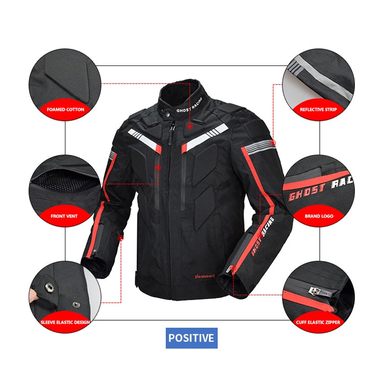 GHOST RACING GR-Y07 Motorcycle Cycling Jacket Four Seasons Locomotive Racing Anti-Fall Cloth, Size: XXXXXL(Light Grey) Eurekaonline