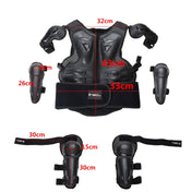 GHOST RACING Motorcycle Protective Gear Children Safety Riding Sport Vest + Knee Pads + Elbow Pads Protective Suit(Red) Eurekaonline