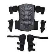 GHOST RACING Motorcycle Protective Gear Children Safety Riding Sport Vest + Knee Pads + Elbow Pads Protective Suit(Red) Eurekaonline