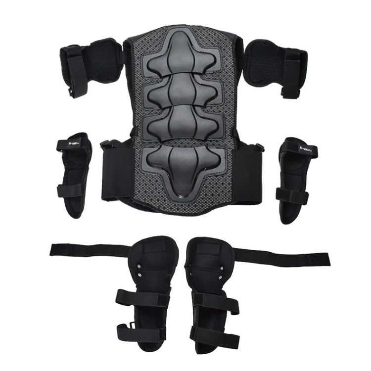 GHOST RACING Motorcycle Protective Gear Children Safety Riding Sport Vest + Knee Pads + Elbow Pads Protective Suit(Red) Eurekaonline