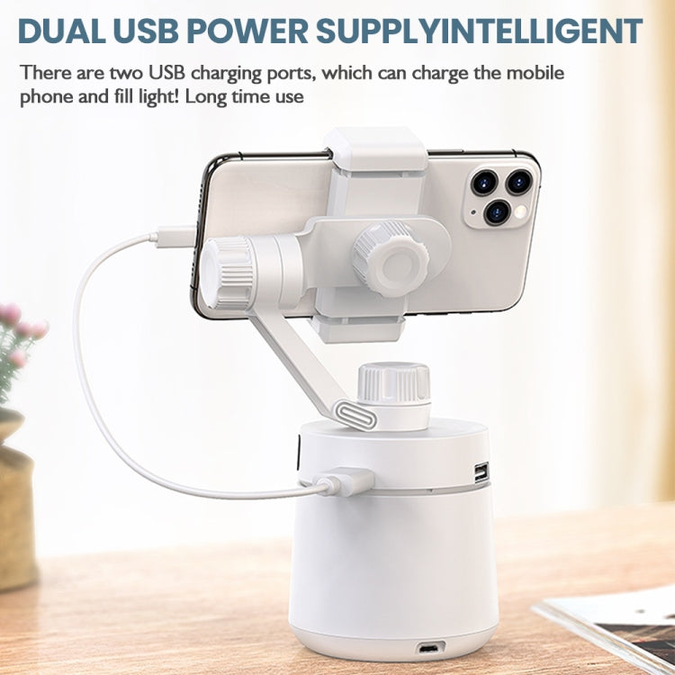 GK01 360 Degree Rotation Intelligent Tracking Pan Tilt Following Shot Tripod Head Holder (White) Eurekaonline