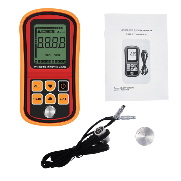 GM-100 Ultrasonic Thickness Meter Tester Gauge Velocity 1.2~225mm(Red) Eurekaonline