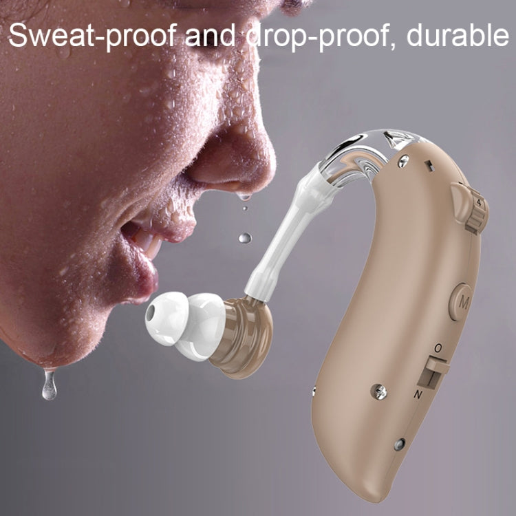 GM-105 Smart Noise Cancelling Ear-hook Rechargeable Elderly Hearing Aids, Spec: US Pulg(Skin Color) Eurekaonline