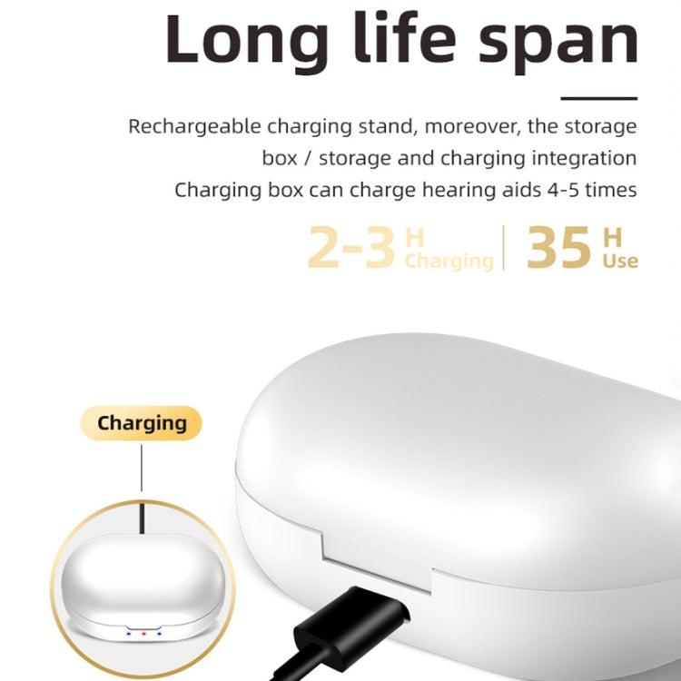 GM-902 Wireless Magnetic Charging Bluetooth Hearing Aids Elderly Sound Amplifier(Skin-color+White) Eurekaonline