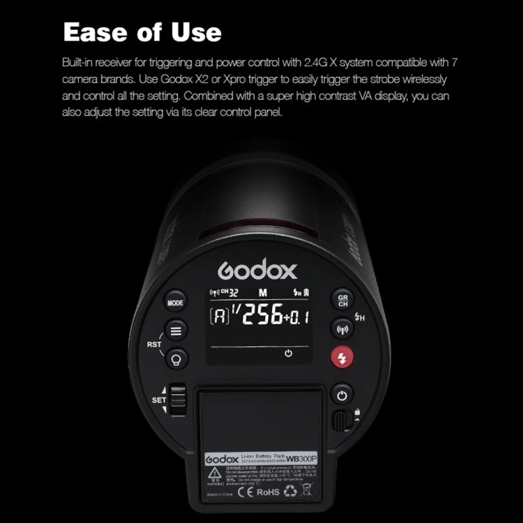 Godox  AD300 Pro 300Ws TTL HSS Pocket Flash Outdoor Speedlite Light ​Kits(US Plug) Eurekaonline