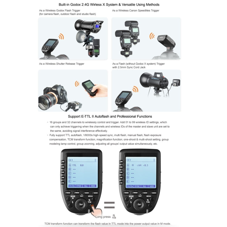 Godox Xpro-F TTL Wireless Flash Trigger for FUJIFILM (Black) Eurekaonline