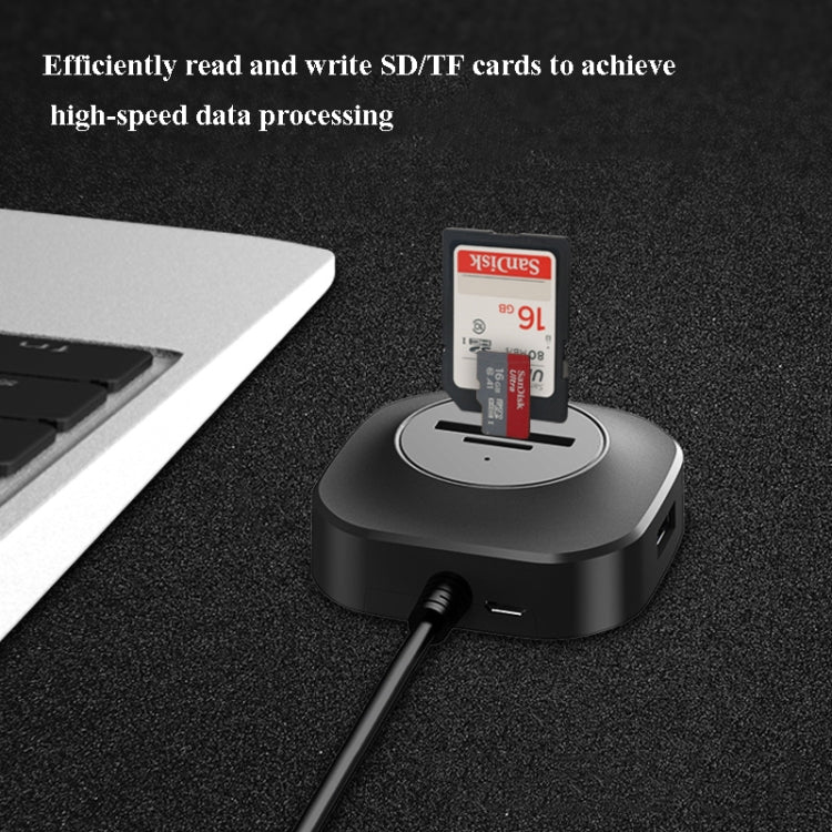 H25-3.0 3 x USB Port + TF/SD Card Reader Computer Notebook High-Speed Hub Splitter Eurekaonline