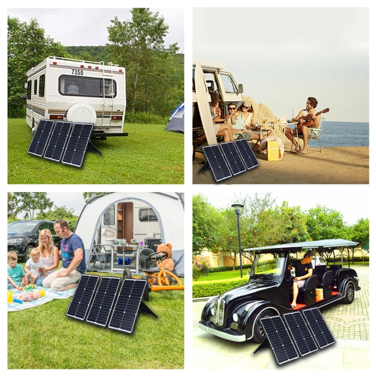 HAWEEL 3 PCS 20W Monocrystalline Silicon Solar Power Panel Charger, with USB Port & Holder & Tiger Clip, Support QC3.0 and AFC(Black) Eurekaonline
