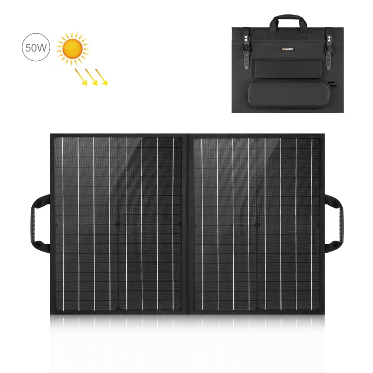 HAWEEL 50W Foldable Solar Panel Charger Travel Folding Bag(Black) Eurekaonline