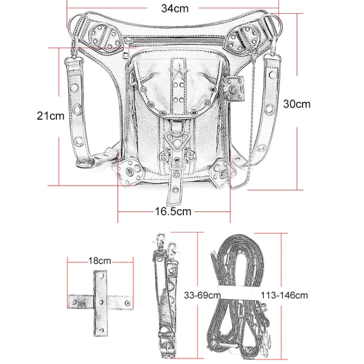 HG062 Star Decoration One-shoulder Bag Cross-body Bag Waist Bag for Ladies, Size: 34 x 30cm Eurekaonline