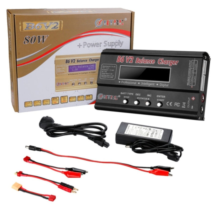 HTRC B6 V2 Balance Charger Intelligent Model Airplane Lithium Battery Charger, EU Plug Eurekaonline