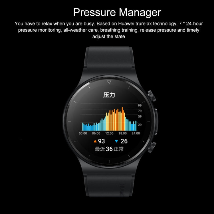 HUAWEI WATCH GT 2 Pro ECG Ver. Bluetooth Fitness Tracker Smart Watch 46mm Wristband, Kirin A1 Chip, Support GPS / ECG Monitoring(Black) Eurekaonline