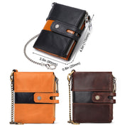 HUMERPAUL BP90 Men Retro Simple Coin Purse Dual Zipper Short RFID Anti-Magnetic Cash Clip(Black) Eurekaonline