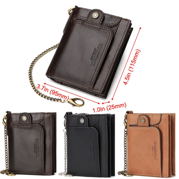 HUMERPAUL BP950 RFID Anti-Magnetic Men Wallet Large Capacity Multi-Card Solt Pocket(Brown) Eurekaonline