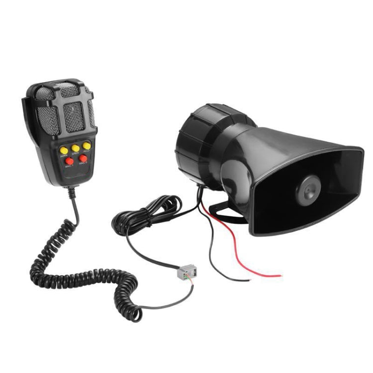 HW-1006B 12V 100W 125dB 5-tone Car Electric Alarm Air Horn Siren Speaker 5 Sound Tone Super Loud with Mic Eurekaonline