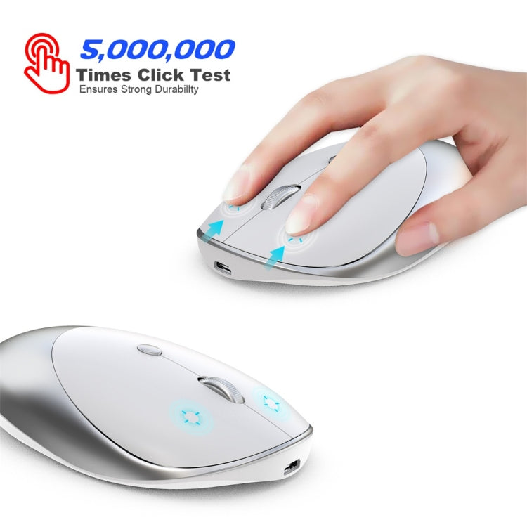 HXSJ T36 2.4G Bluetooth 5.0+3.0 Three-mode Silent Design Wireless Bluetooth Mouse (Silver) Eurekaonline