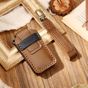Hallmo Car Cowhide Leather Key Protective Cover Key Case for Mitsubishi Outlander (Brown) Eurekaonline