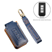 Hallmo Car Cowhide Leather Key Protective Cover Key Case for Mitsubishi Outlander (Brown) Eurekaonline