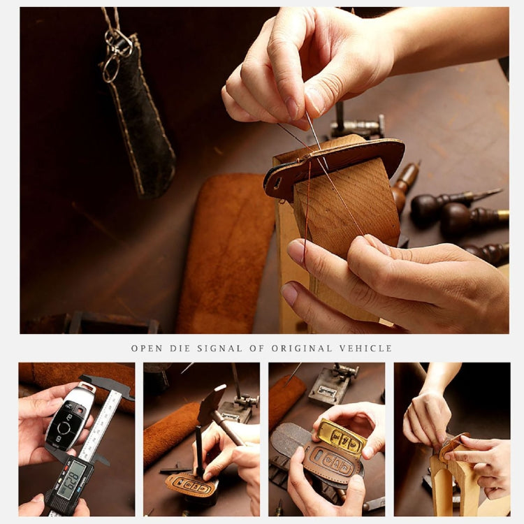 Hallmo Car Cowhide Leather Key Protective Cover Key Case for Volvo 5-button (Black) Eurekaonline