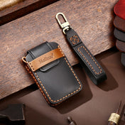 Hallmo Car Cowhide Leather Key Protective Cover Key Case for Volvo 5-button (Black) Eurekaonline