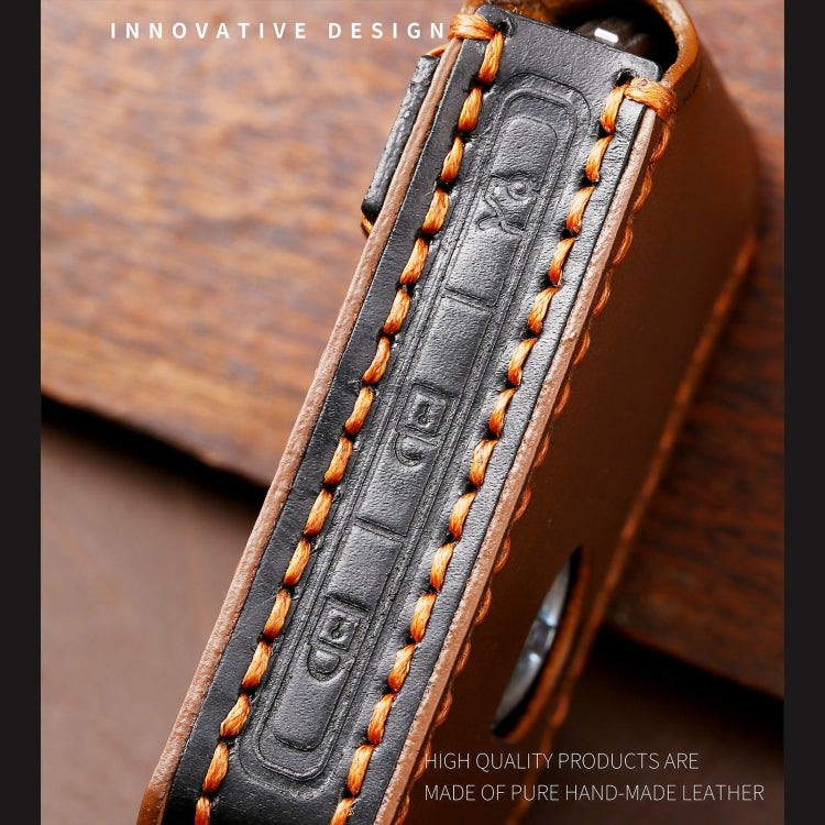Hallmo Car Cowhide Leather Key Protective Cover Key Case for Volvo 5-button (Brown) Eurekaonline