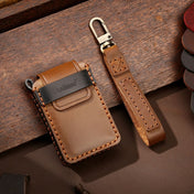 Hallmo Car Cowhide Leather Key Protective Cover Key Case for Volvo 5-button (Brown) Eurekaonline