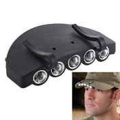 Head Light Lamp Cap Torch Bulb, 5 LED White Light, for Outdoor Fishing Camping Hunting(Black) Eurekaonline