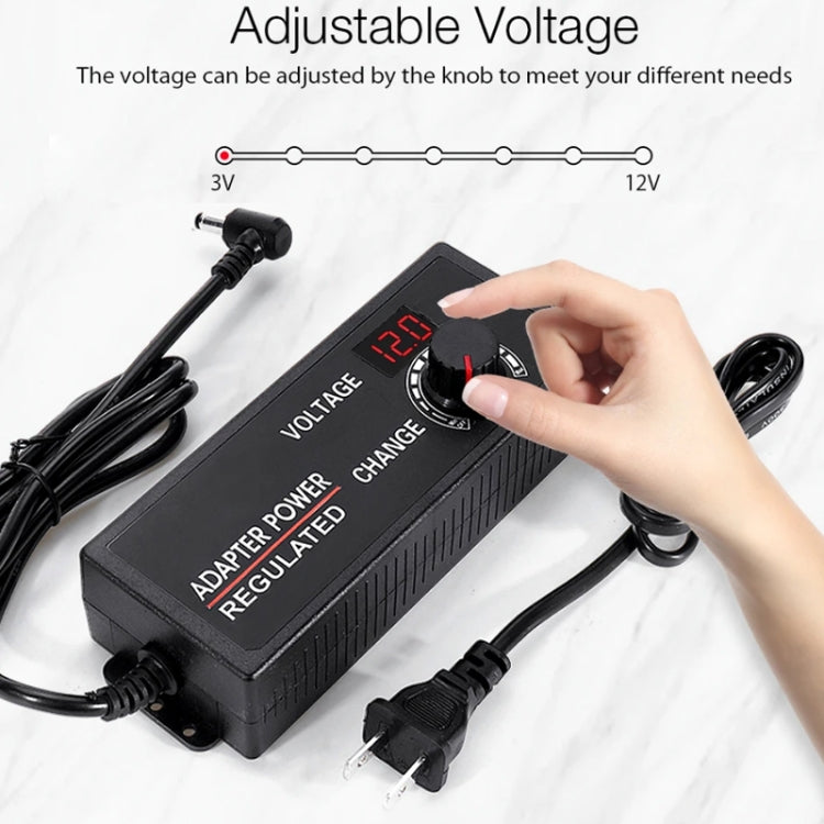 HuaZhenYuan 3-12V5A High Power Speed Regulation And Voltage Regulation Power Adapter With Monitor, Model: UK Plug Eurekaonline