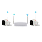 Indoor 4CH HD 1080P Security Wireless IP IR Camera Wifi Kit, Support Night Vision / PIR Detection / Two-Way Audio & Micro SD Card (128GB Max, IR Distance: 9m(White) Eurekaonline