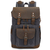 K-86 Casual Shoulder Camera Bag Contrast Waterproof Batik Canvas Single Digital Camera Photo Backpack(Gray) Eurekaonline