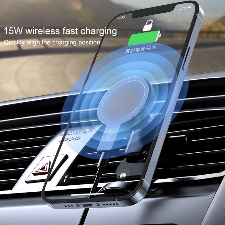 K07 15W Max Output Magnetic Car Air Outlet Bracket Wireless Charger(Black) Eurekaonline