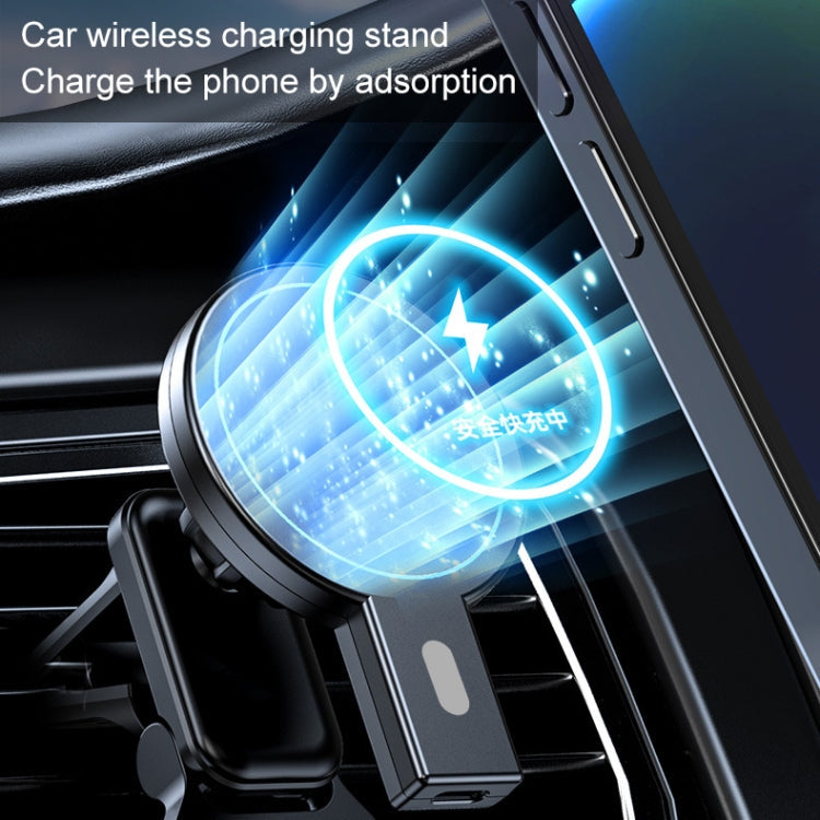 K07 15W Max Output Magnetic Car Air Outlet Bracket Wireless Charger(White) Eurekaonline