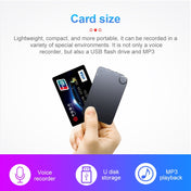 K2 Portable Ultra-thin Card Voice Recorder, Capacity:32GB(Black) Eurekaonline