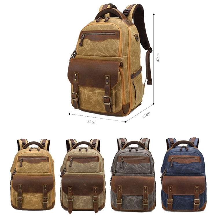 K813 Retro SLR Camera Bag Canvas Shoulder Computer Camera Bag(Soil Yellow) Eurekaonline