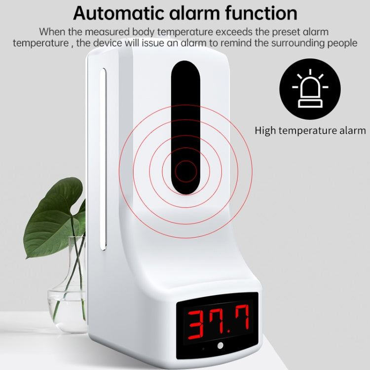 K9 Pro Handsfree Non-contact Body Light-sensitive Distance Sensor Thermometer + 1000ml Automatic Non-contact Liquid Soap Dispenser with Base Mount Eurekaonline
