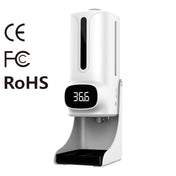 K9 Pro Plus Handsfree Non-contact Body Thermometer + 1000ml Automatic Non-contact Liquid Soap Dispenser with Base Mount, 15 Languages Voice Broadcast Eurekaonline