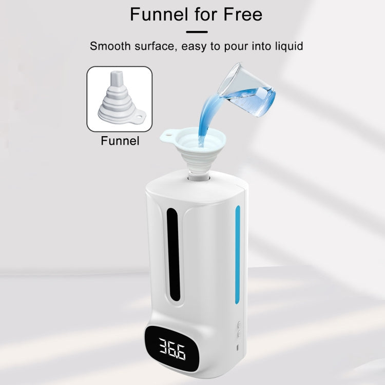 K9 Pro Plus Handsfree Non-contact Body Thermometer + 1000ml Automatic Non-contact Liquid Soap Dispenser with Base Mount, 15 Languages Voice Broadcast Eurekaonline