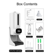 K9 Pro Plus Handsfree Non-contact Body Thermometer + 1000ml Automatic Non-contact Liquid Soap Dispenser with Base Mount, 15 Languages Voice Broadcast Eurekaonline