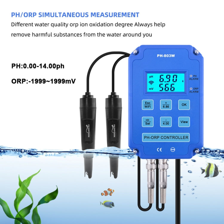 KL-803W Mobile Phone WIFI Monitoring Digital Acid-Base And Redox Controller Household PH Meter, EU Plug Eurekaonline