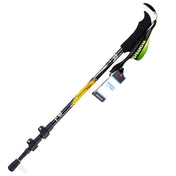 KODENOR Outdoor Mountaineering Portable Foldable Carbon Fibre Straight Handle Alpenstocks Trekking Poles, Length : 63-135CM (Black Yellow) Eurekaonline