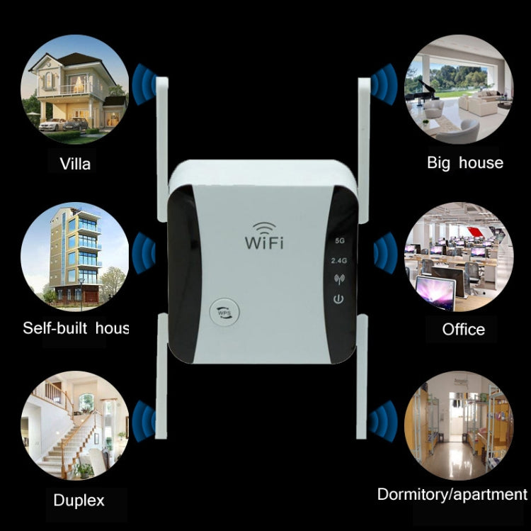 KP1200 1200Mbps Dual Band 5G WIFI Amplifier Wireless Signal Repeater, Specification:UK Plug(White) Eurekaonline