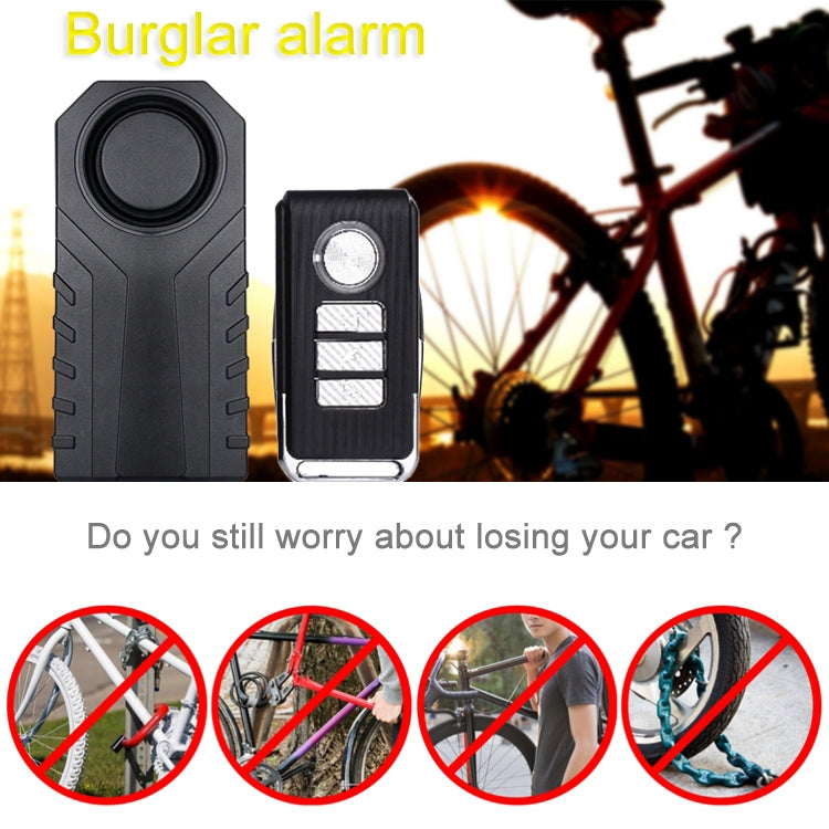 KS-SF22R IP55 Waterproof Wireless 113dB Vibration Burglar Sensor Alarm with Remote Control for Vehicle / Bicycle / Electric Bicycle Eurekaonline