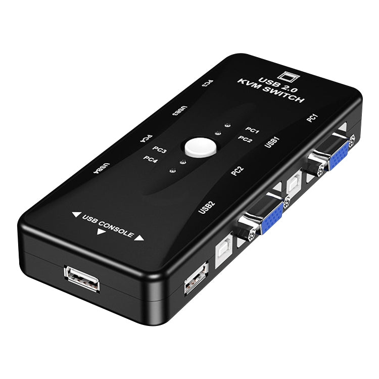 KSW-401V 4 VGA + 3 USB Ports to VGA KVM Switch Box with Control Button for Monitor, Keyboard, Mouse, Set-top box Eurekaonline