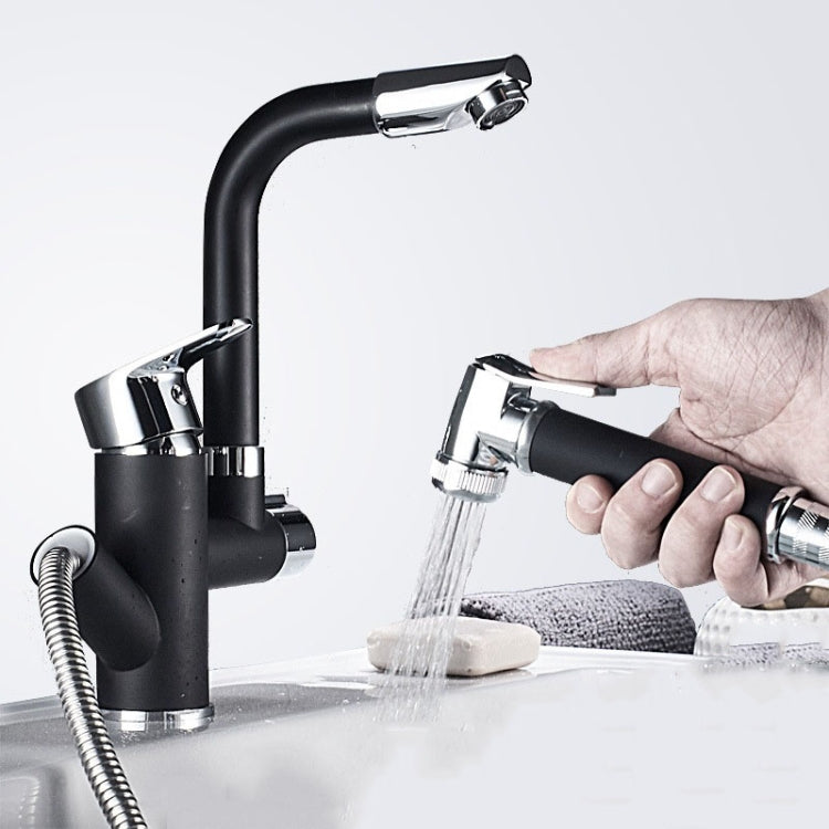 Kitchen Pull-Out Double Faucet Water Table Hot And Cold Water Faucet, Specification: Cube Universal Distortion Eurekaonline