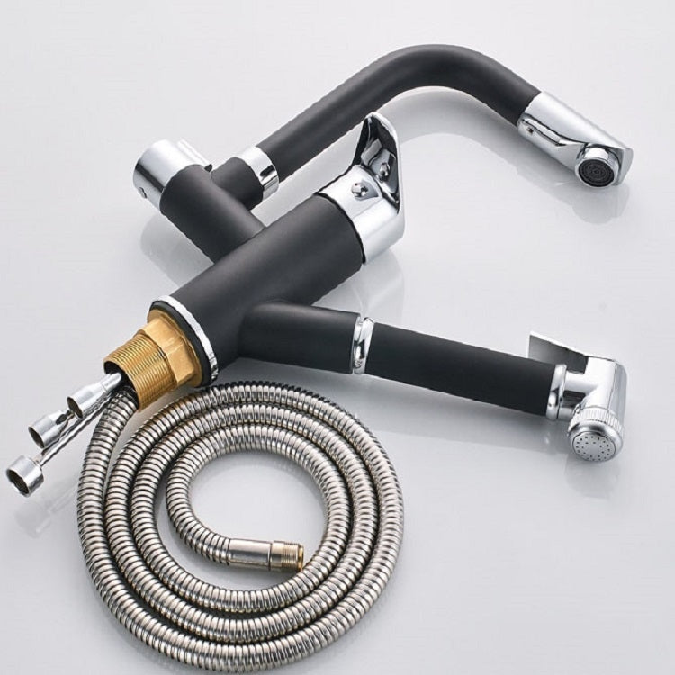 Kitchen Pull-Out Double Faucet Water Table Hot And Cold Water Faucet, Specification: Round Universal Distortion Eurekaonline